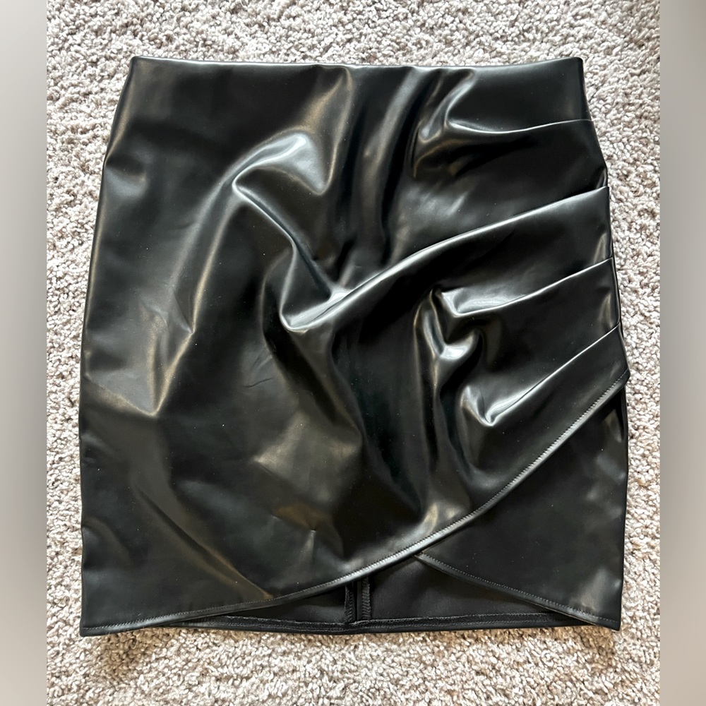 Black leather skirt